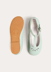 Petal Detail Charlotte Shoes in Mint (21-36EU) Shoes from Pepa London US