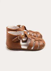 Woven Leather Fisherman Sandals in Brown (21-27EU) Shoes from Pepa London US