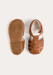 Woven Leather Fisherman Sandals in Brown (21-27EU) Shoes from Pepa London US