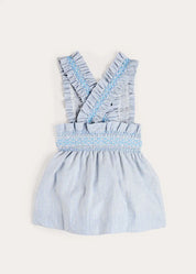 Alexander Stripe Smocked Skirt with Braces in Blue (18mths-6yrs) SKIRTS from Pepa London US