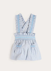 Alexander Stripe Smocked Skirt with Braces in Blue (18mths-6yrs) SKIRTS from Pepa London US