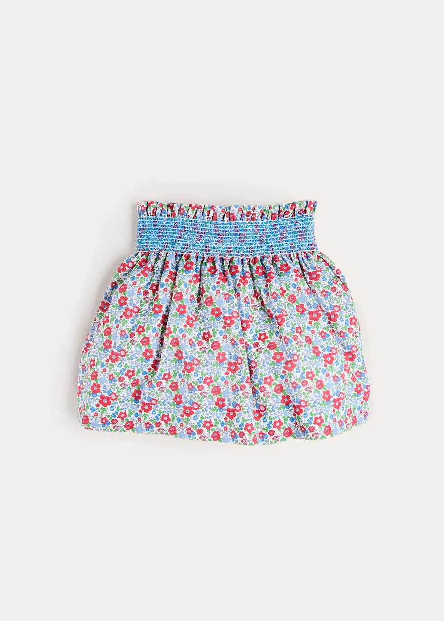 Emilia Floral Elasticated Waist Skirt in Red (2-10yrs) SKIRTS from Pepa London US