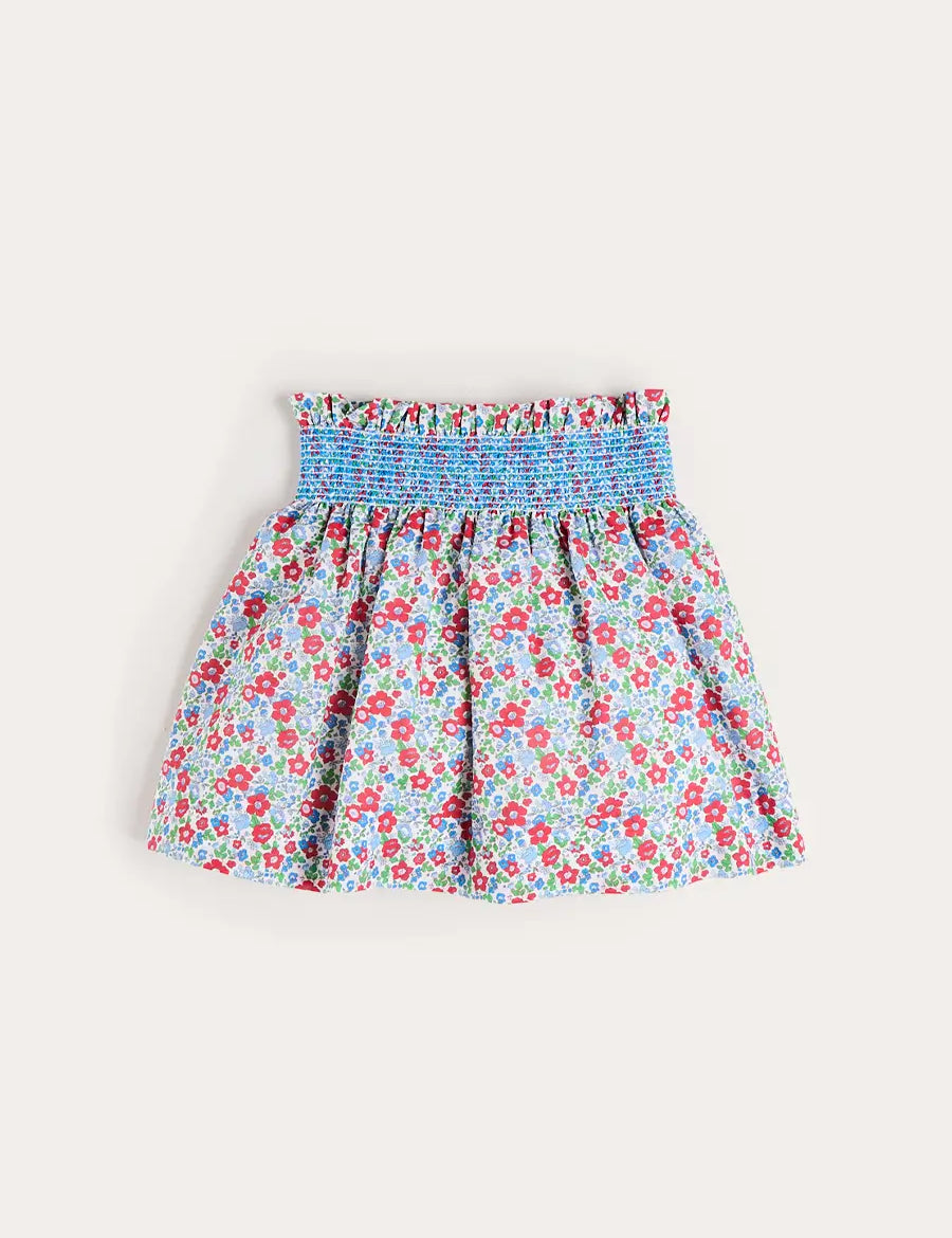 Emilia Floral Elasticated Waist Skirt in Red (2-10yrs) SKIRTS from Pepa London US