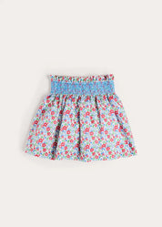 Emilia Floral Elasticated Waist Skirt in Red (2-10yrs) SKIRTS from Pepa London US