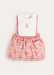 Margret Floral Bunny Embroidered Scallop Detail Pinafore Skirt in Pink (18mths-6yrs) SKIRTS from Pepa London US