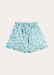 Leontyne Floral High Waisted Shorts in Blue Made with Liberty Fabric (2-12yrs) Shorts from Pepa London US