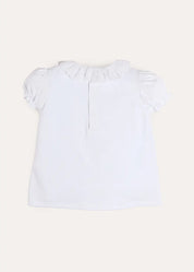 Broderie Anglaise Frill Collar Top in White (2-12yrs) Tops & Bodysuits from Pepa London US