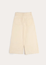 Soft Cotton Wide Leg Trousers in Cream (2-12yrs) Trousers from Pepa London US