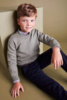 Plain V-Neck Sweater in Sage Green (4-10yrs) Knitwear  from Pepa London US