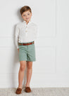 Pocket Detail Shorts With Turn-Ups in Green (4-10yrs) Shorts  from Pepa London US