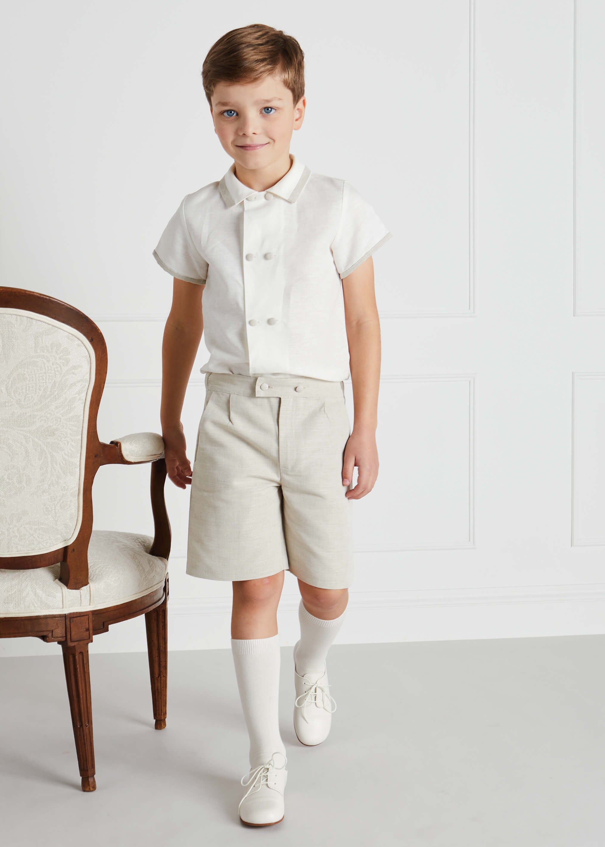 Boys Celebration Shorts Beige (4-10yrs) SHORTS from Pepa London