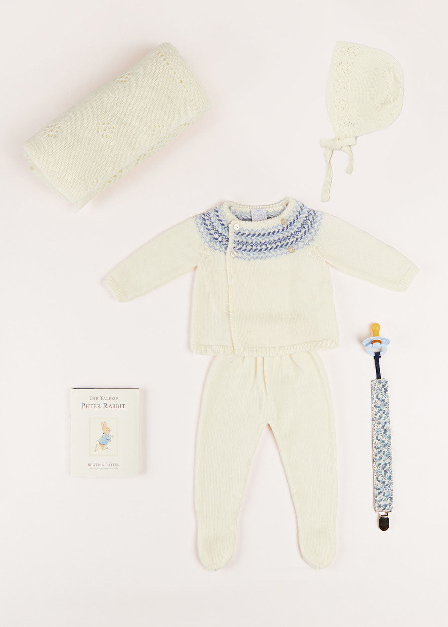 Fair Isle Knitted Gift Set in Cream LOOK from Pepa London US