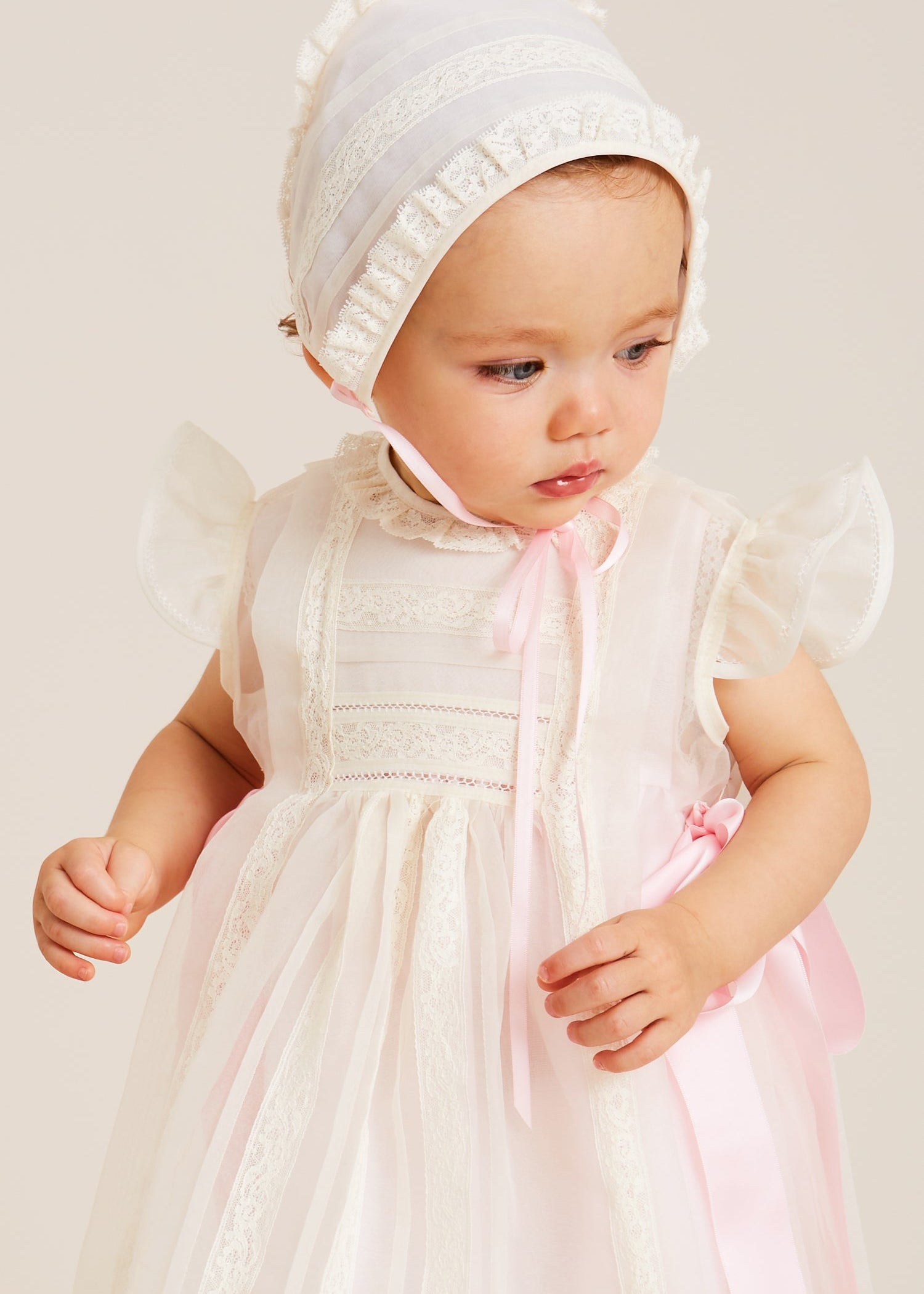 The Rose Traditional Light Pink Christening Gown (3mths-6yrs) DRESSES from Pepa London US