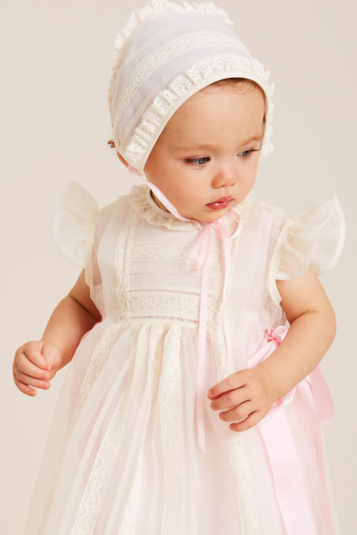 The Rose Traditional Light Pink Christening Gown (3mths-6yrs) DRESSES from Pepa London US