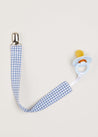 Gingham Check Dummy Clip in Navy Accessories  from Pepa London US