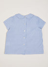 Gingham Check Peter Pan Collar Shirt in Navy (12mths-3yrs) Shirts  from Pepa London US
