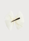 Big Bow Tulle Clip in Ivory Hair Accessories  from Pepa London US