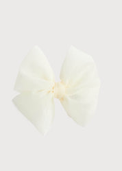 Big Bow Tulle Clip in Ivory Hair Accessories  from Pepa London US