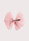 Big Bow Tulle Clip in Dusty Pink Hair Accessories  from Pepa London US