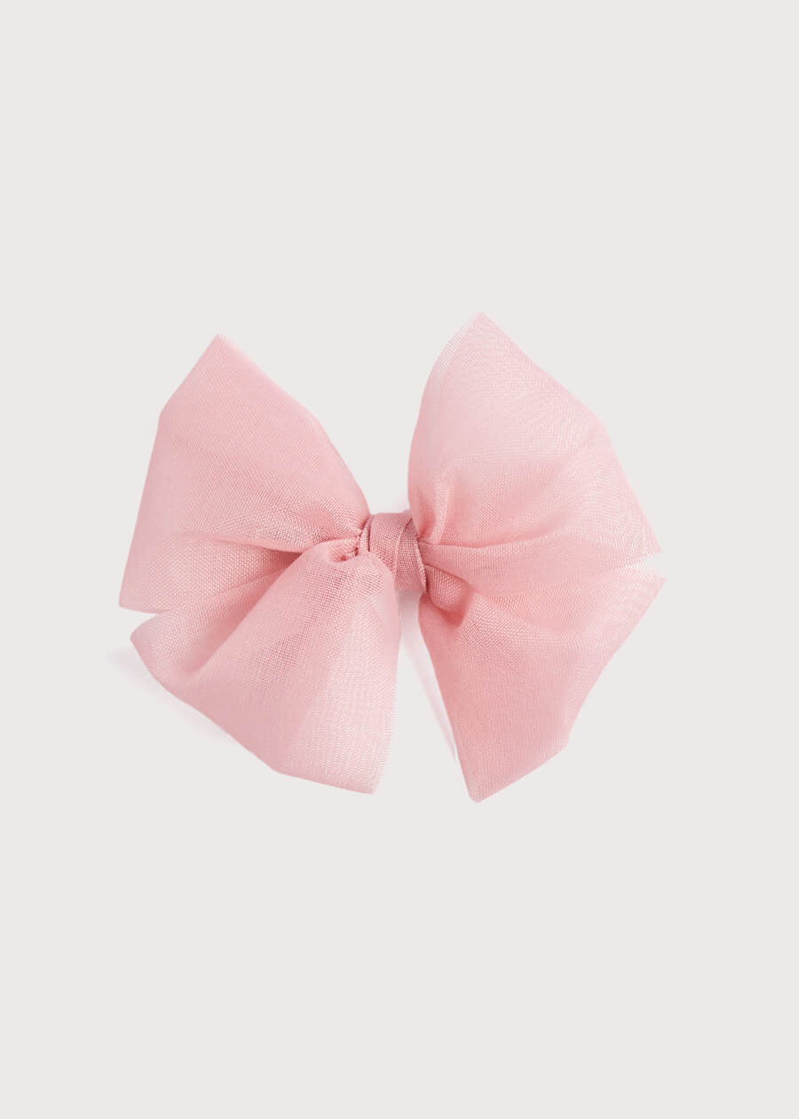 Big Bow Tulle Clip in Dusty Pink HAIR ACCESSORIES from Pepa London