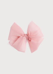 Big Bow Tulle Clip in Dusty Pink HAIR ACCESSORIES from Pepa London US