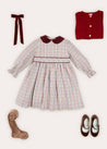 Ebury Check Peter Pan Collar Belted Dress In Beige (2-10yrs) DRESSES from Pepa London US