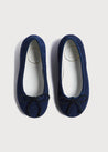 Lace Tie Ballerina Shoes in Navy (24-34EU) Shoes  from Pepa London US