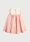 Linen Blend Trapeze Dress in Peach Orange (12mths-6yrs) Dresses  from Pepa London US