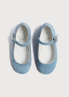 Mary Jane Suede Girls Shoes in Baby Blue (24-34EU) Shoes  from Pepa London US