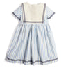 Nautical Stripe Organic Cotton Dress in Sky Blue (12mths-10yrs) Dresses  from Pepa London US