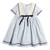 Nautical Stripe Organic Cotton Dress in Sky Blue (12mths-10yrs) Dresses  from Pepa London US