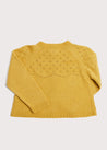 Openwork Buttoned Cardigan in Mustard (12mths-10yrs) Knitwear  from Pepa London US