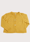 Openwork Buttoned Cardigan in Mustard (12mths-10yrs) Knitwear  from Pepa London US