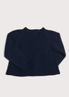 Openwork Buttoned Cardigan in Navy (12mths-10yrs) Knitwear  from Pepa London US