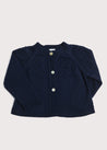 Openwork Buttoned Cardigan in Navy (12mths-10yrs) Knitwear  from Pepa London US