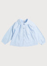 Peter Pan Collar Long Sleeve Blouse in Blue (4-10yrs) Blouses  from Pepa London US