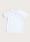 Piculina Trim Top in White (2-10yrs) Tops & Bodysuits  from Pepa London US