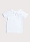 Piculina Trim Top in White (2-10yrs) Tops & Bodysuits from Pepa London US