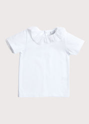 Piculina Trim Top in White (2-10yrs) Tops & Bodysuits from Pepa London US