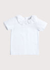 Piculina Trim Top in White (2-10yrs) Tops & Bodysuits  from Pepa London US