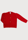 Pocket Front Cardigan in Bright Red (6mths-10yrs) Knitwear  from Pepa London US