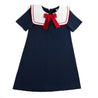 Statement Collar Cotton Dress in Navy (2-8yrs) Dresses  from Pepa London US