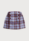 Tartan Button Detail Skirt in Blue (4-10yrs) Skirts  from Pepa London US