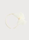 Traditional Big Bow Tulle Hairband in Ivory Hair Accessories  from Pepa London US