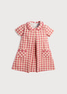 Vintage Gingham Check Dress in Raspberry Red (12mths-10yrs) Dresses  from Pepa London US