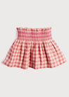 Vintage Gingham Check Skirt in Raspberry Red (3-10yrs) Skirts  from Pepa London US