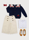 Mariner Collar Bold Stripe Jumper in White (2-10yrs) Knitwear from Pepa London US