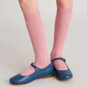Pink Ribbed Knee-High Socks (3mths-10yrs) Socks from Pepa London US