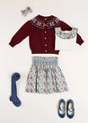 The Classic Burgundy Fair Isle Cardigan Girl Look Look  from Pepa London US