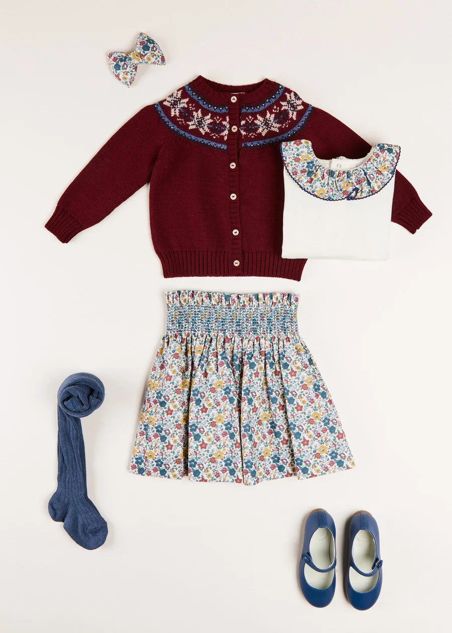 The Classic Burgundy Fair Isle Cardigan Girl Look LOOK from Pepa London US